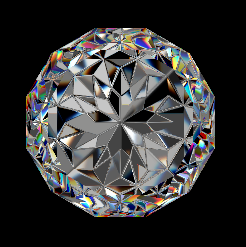 Faceted gemstone rendering study
